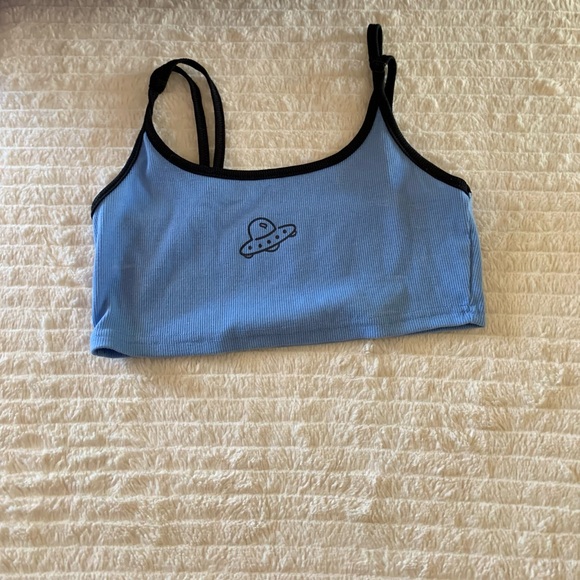 Blue and black crop top size S. - Picture 1 of 3